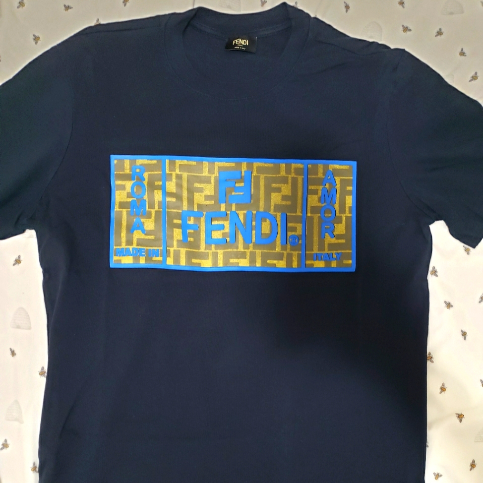 Fendi Roma Amor T-Shirt Navy Blue L
